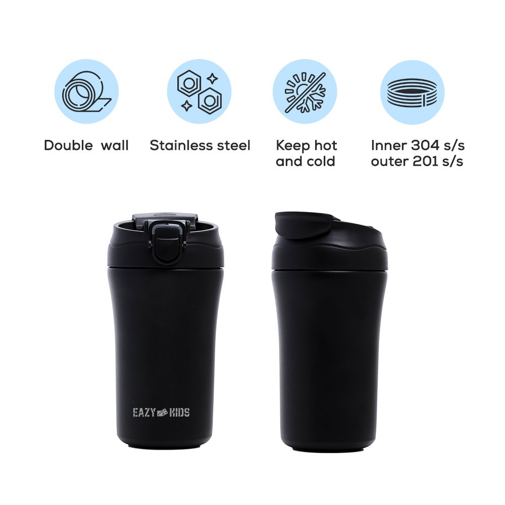 Eazy Kids - Insulated Water Bottle - 400ml - Black