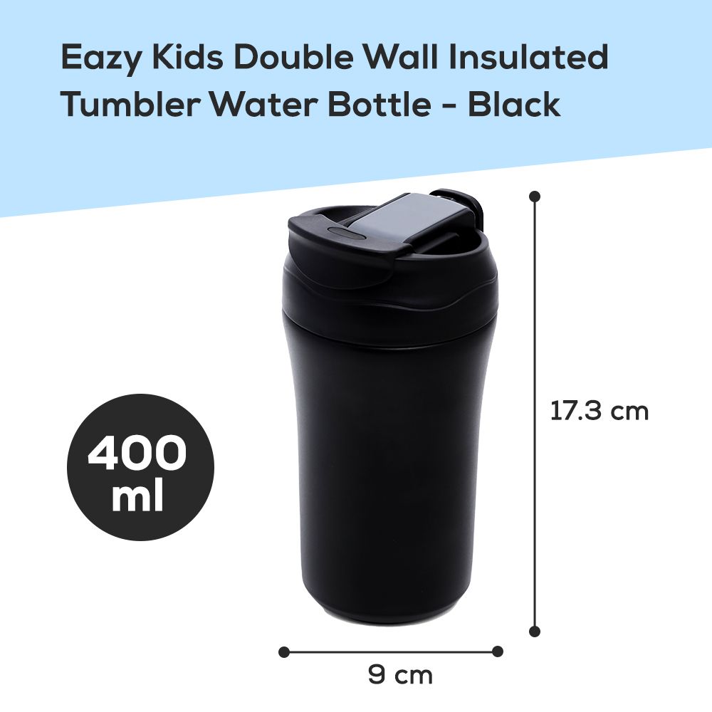 Eazy Kids - Insulated Water Bottle - 400ml - Black