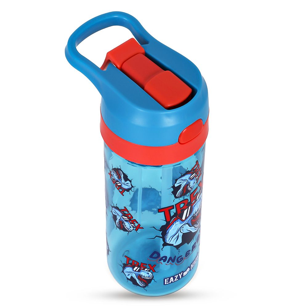 Eazy Kids - Tritan Water Bottle With Spray - 420ml - Dino - Blue