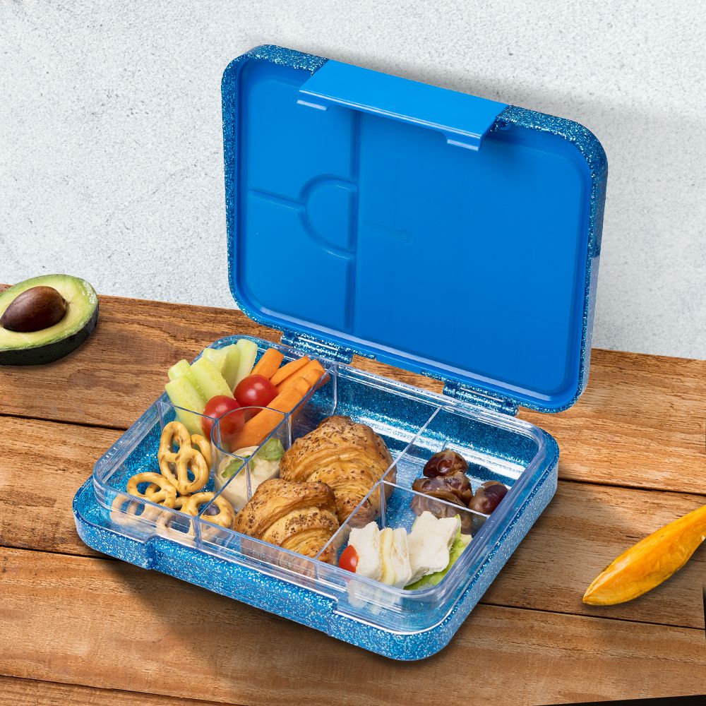 Hydrobrew - Convertible Bento Lunch Box 4 - 6 Compartments - Glitter Blue