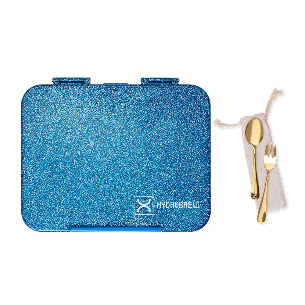 Hydrobrew - Convertible Bento Lunch Box 4 - 6 Compartments - Glitter Blue