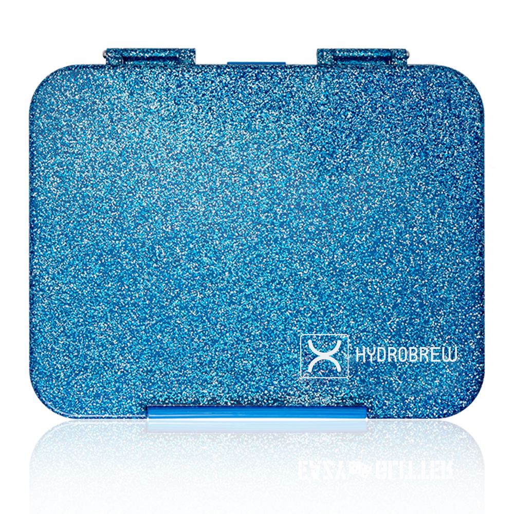 Hydrobrew - Convertible Bento Lunch Box 4 - 6 Compartments - Glitter Blue