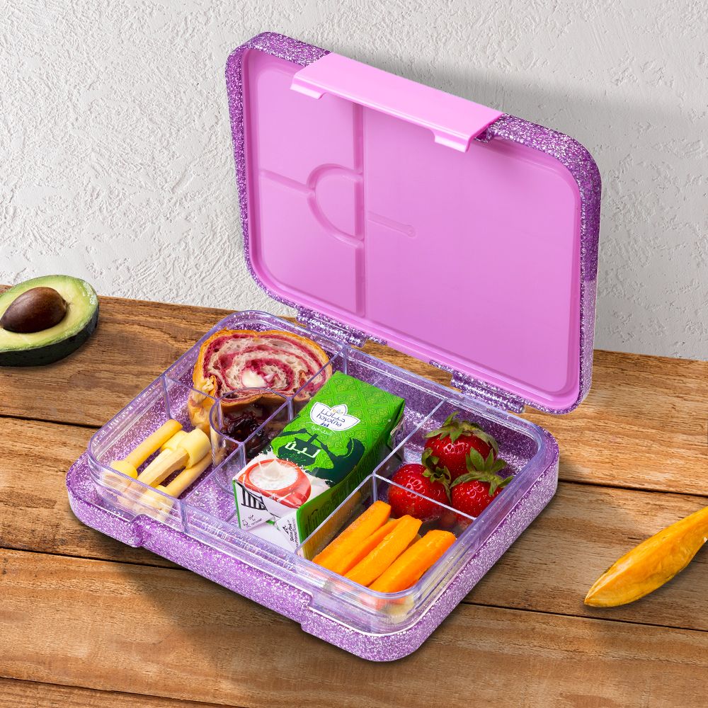 Hydrobrew - Convertible Bento Lunch Box 4 - 6 Compartments - Glitter Purple