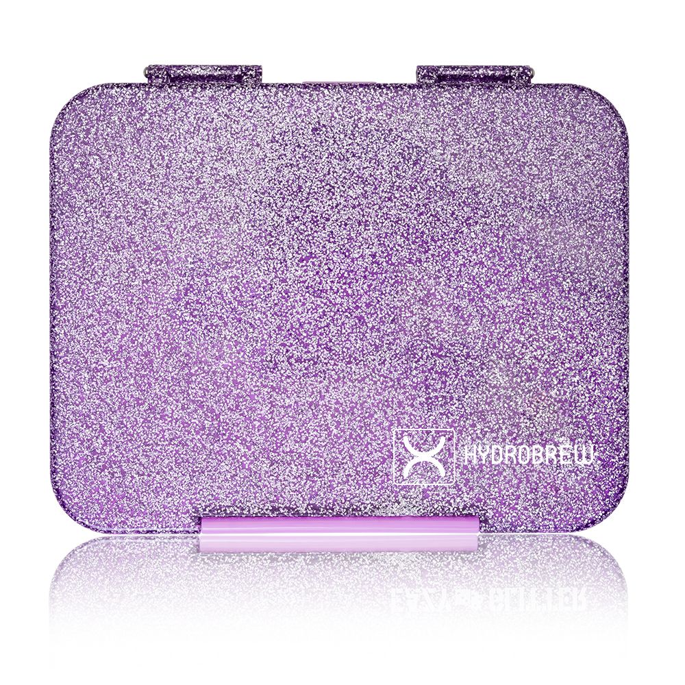 Hydrobrew - Convertible Bento Lunch Box 4 - 6 Compartments - Glitter Purple