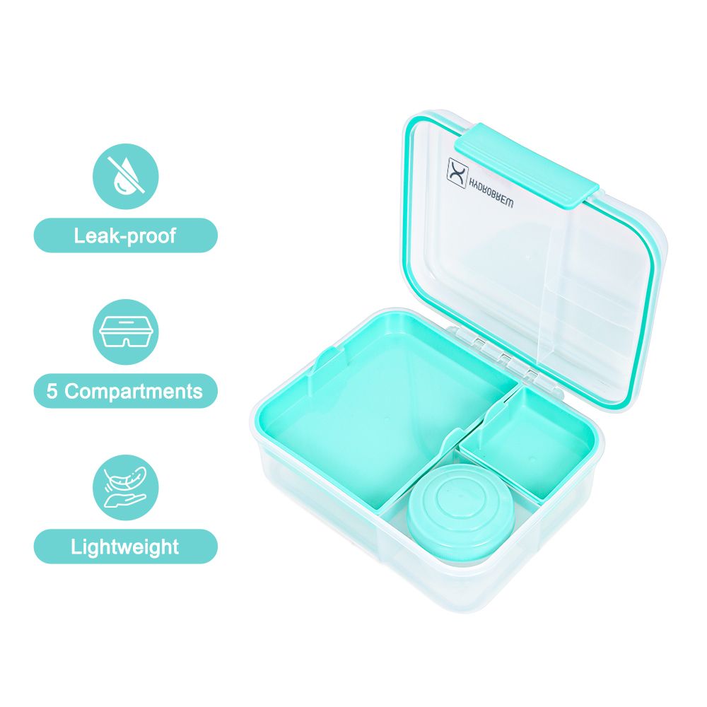 Hydrobrew - Convertible Bento Lunch Box 3/4/5 Compartments 1650ml - Green