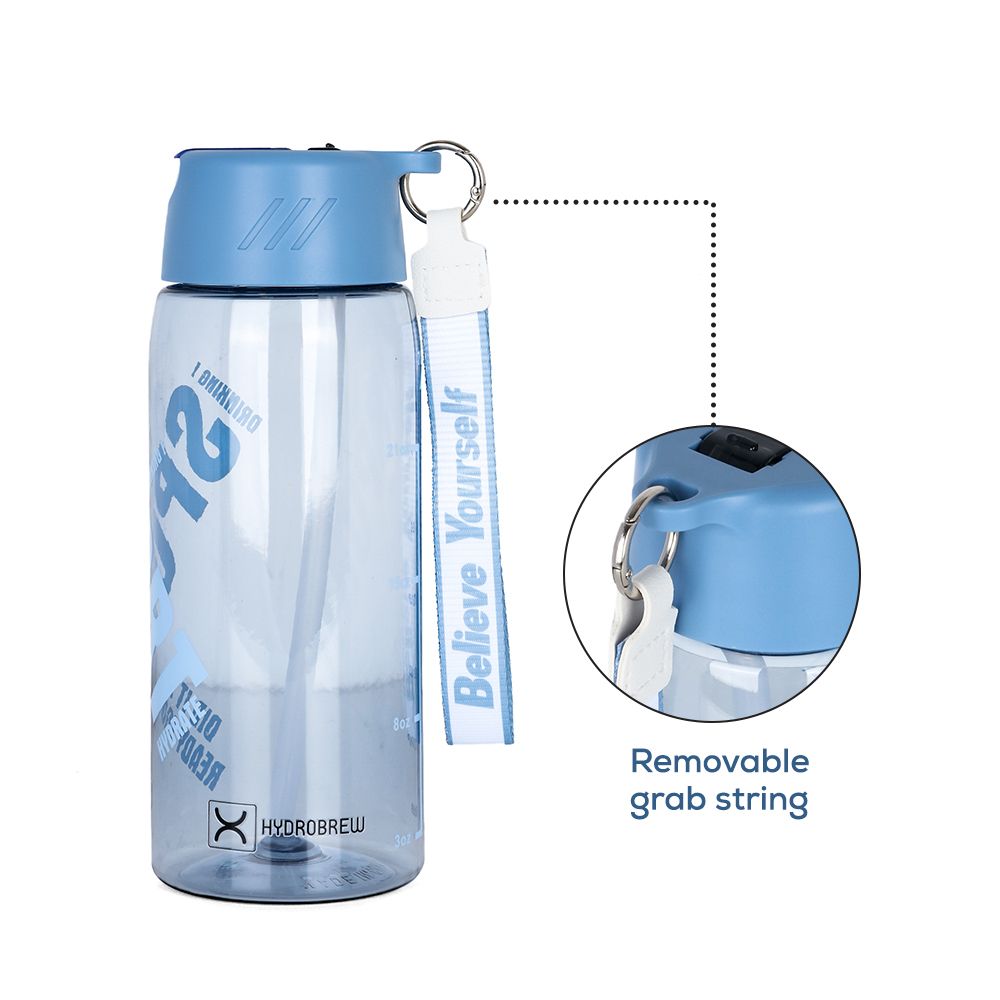 Hydrobrew - Water Bottle with Grab String 800ml - Blue