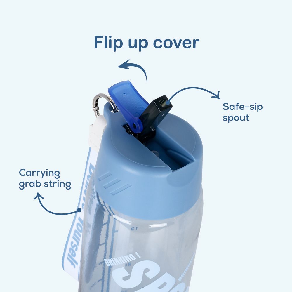 Hydrobrew - Water Bottle with Grab String 800ml - Blue