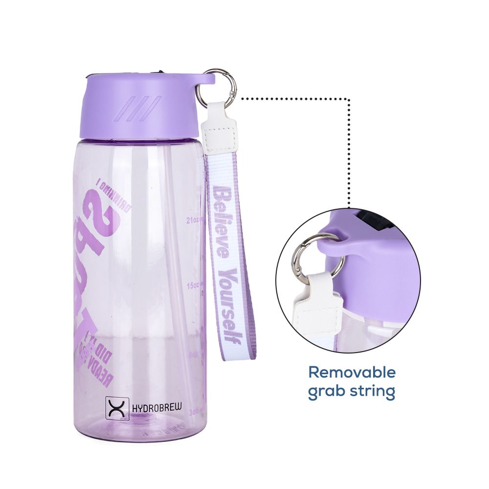 Hydrobrew - Water Bottle with Grab String 800ml - Purple