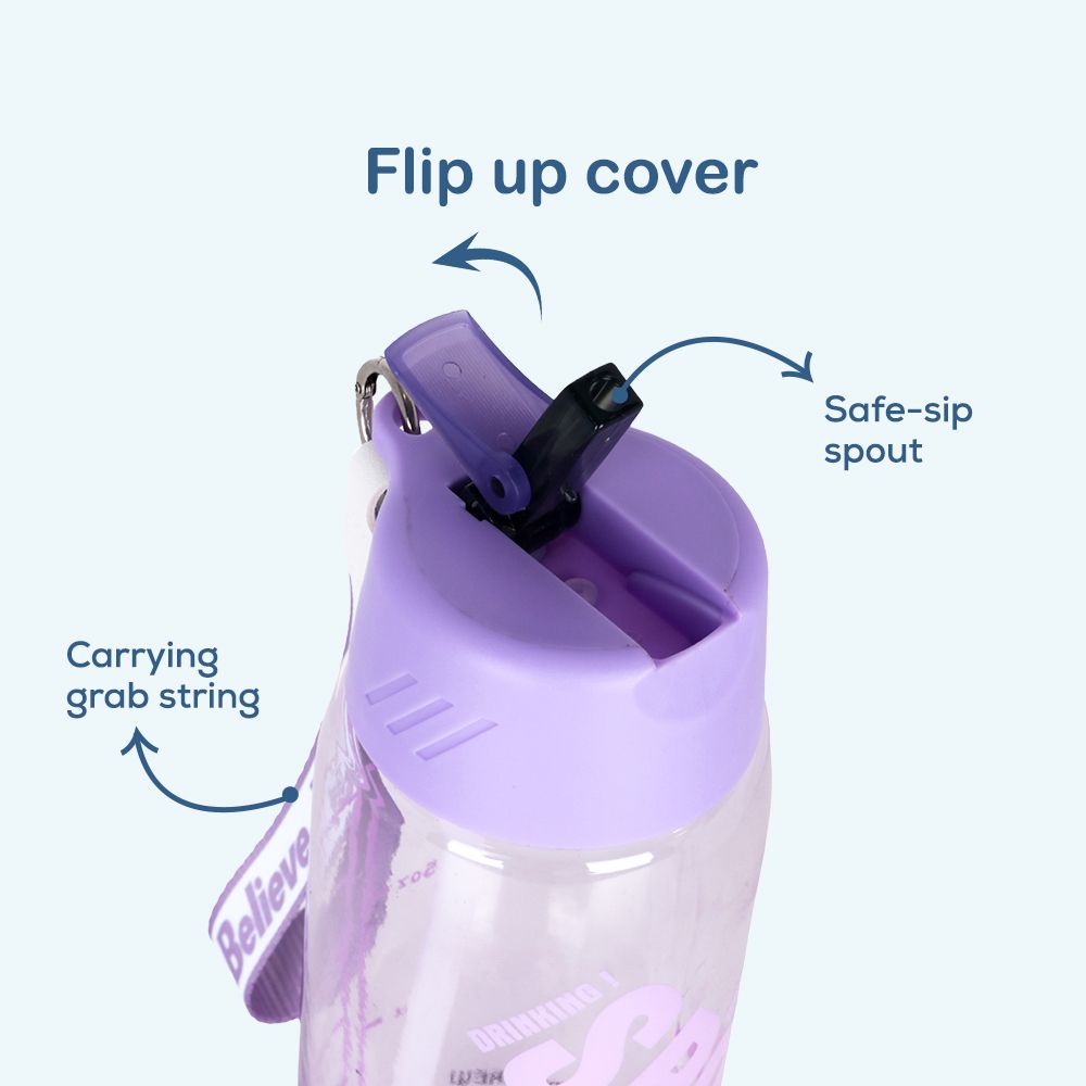 Hydrobrew - Water Bottle with Grab String 800ml - Purple