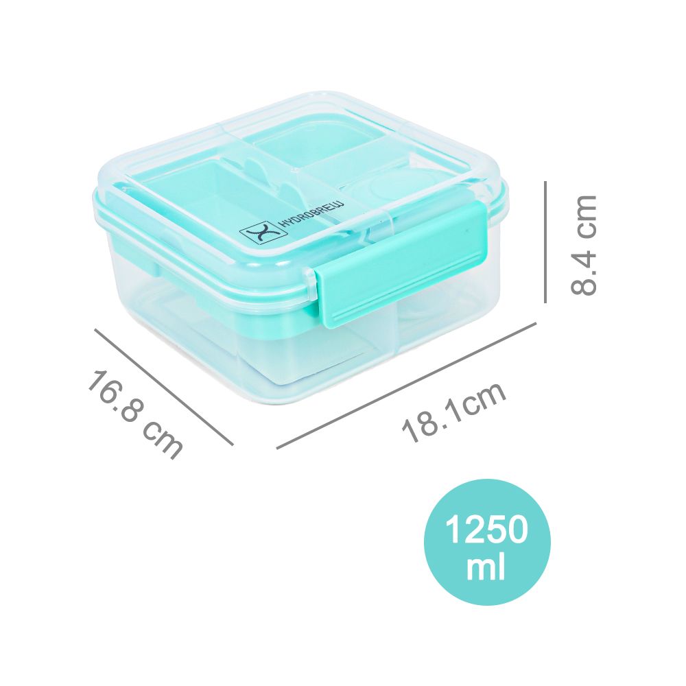 Hydrobrew - Convertible Bento Lunch Box 3/4/5 Compartments 1250ml - Green