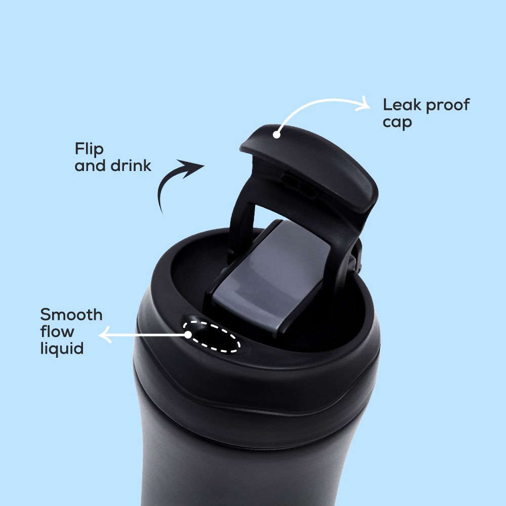 Hydrobrew - Insulated Tumbler Water Bottle 400ml - Black