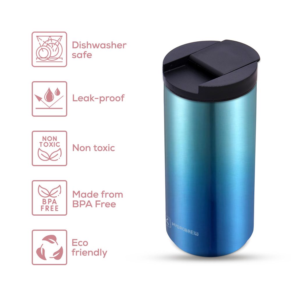 Hydrobrew - Double Wall Insulated Water Bottle 400ml - Blue