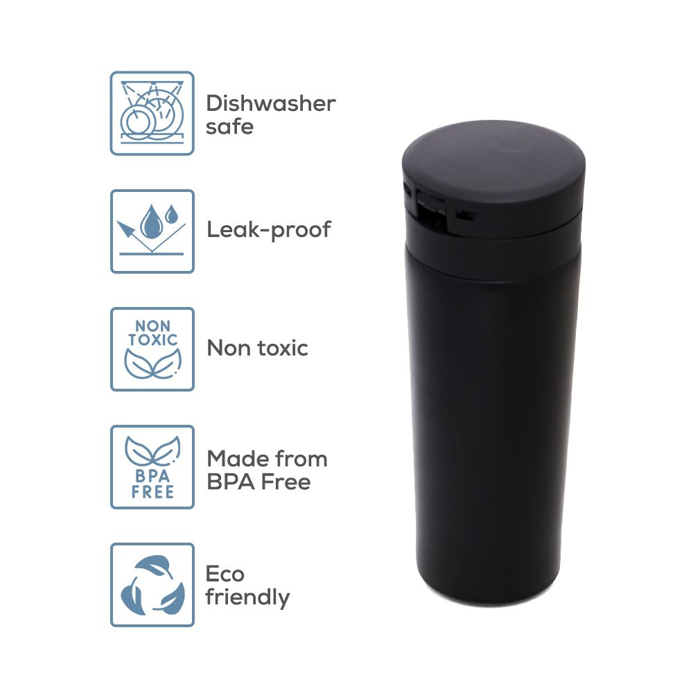 Hydrobrew - Insulated Tumbler Water Bottle 500ml - Black