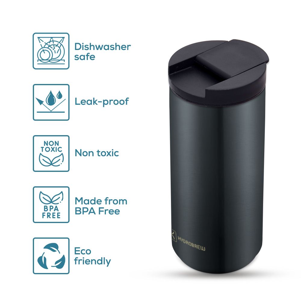 Hydrobrew - Double Wall Insulated Water Bottle 500ml - Black