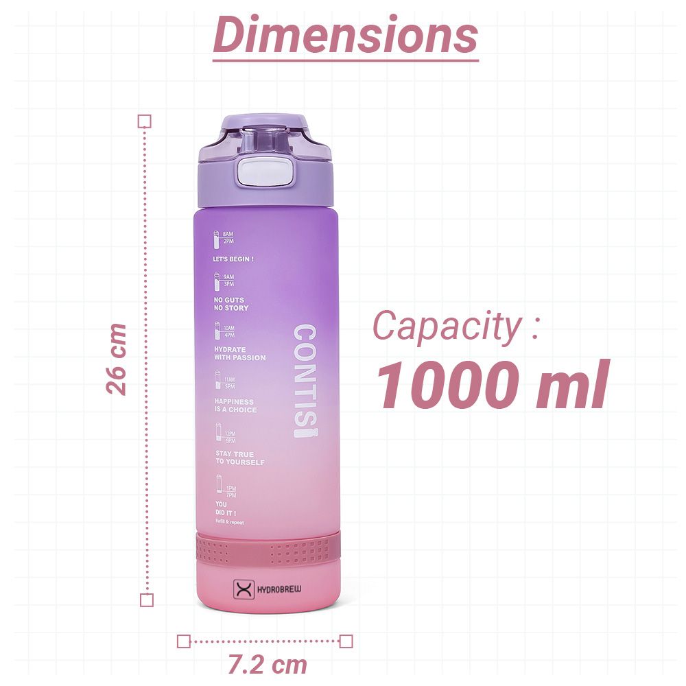 Hydrobrew - Water Bottle 1000ml - Purple