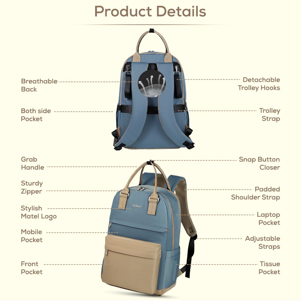 Little Story - Kenzie Travel Diaper Backpack - Sky Blue