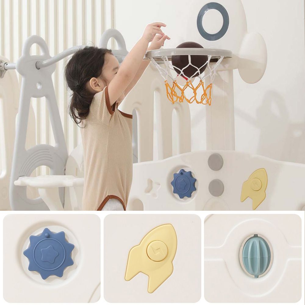 Little Story - Playpen With Basketball Hoop - Space Grey