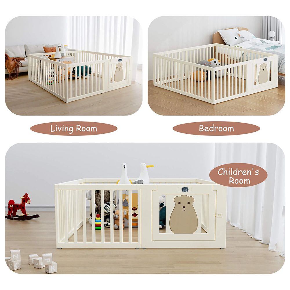 Little Story - Portable Playpen With Door - Bear