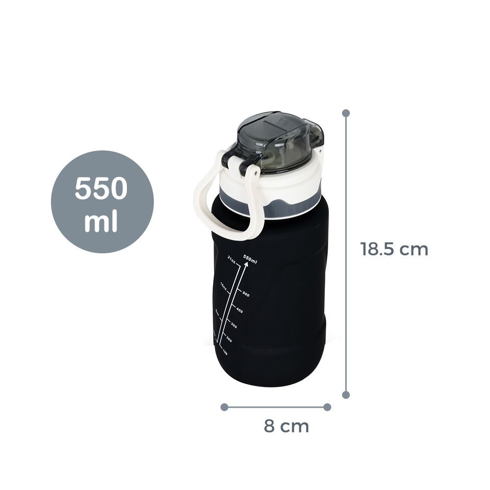 Nova Kids - Water Bottle 550ml with Straw - Black