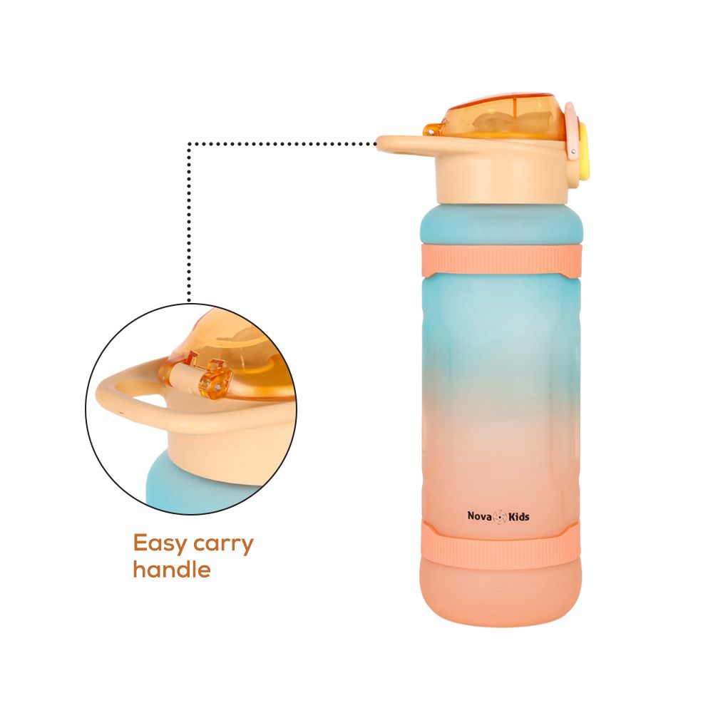 Nova Kids - Water Bottle 1000ml with Straw - Orange