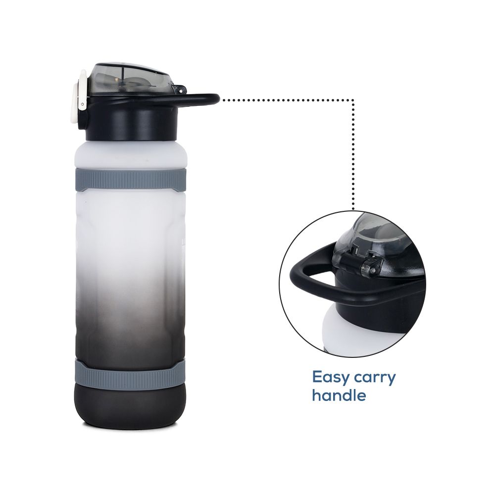 Nova Kids - Water Bottle 1000ml with Straw- Black