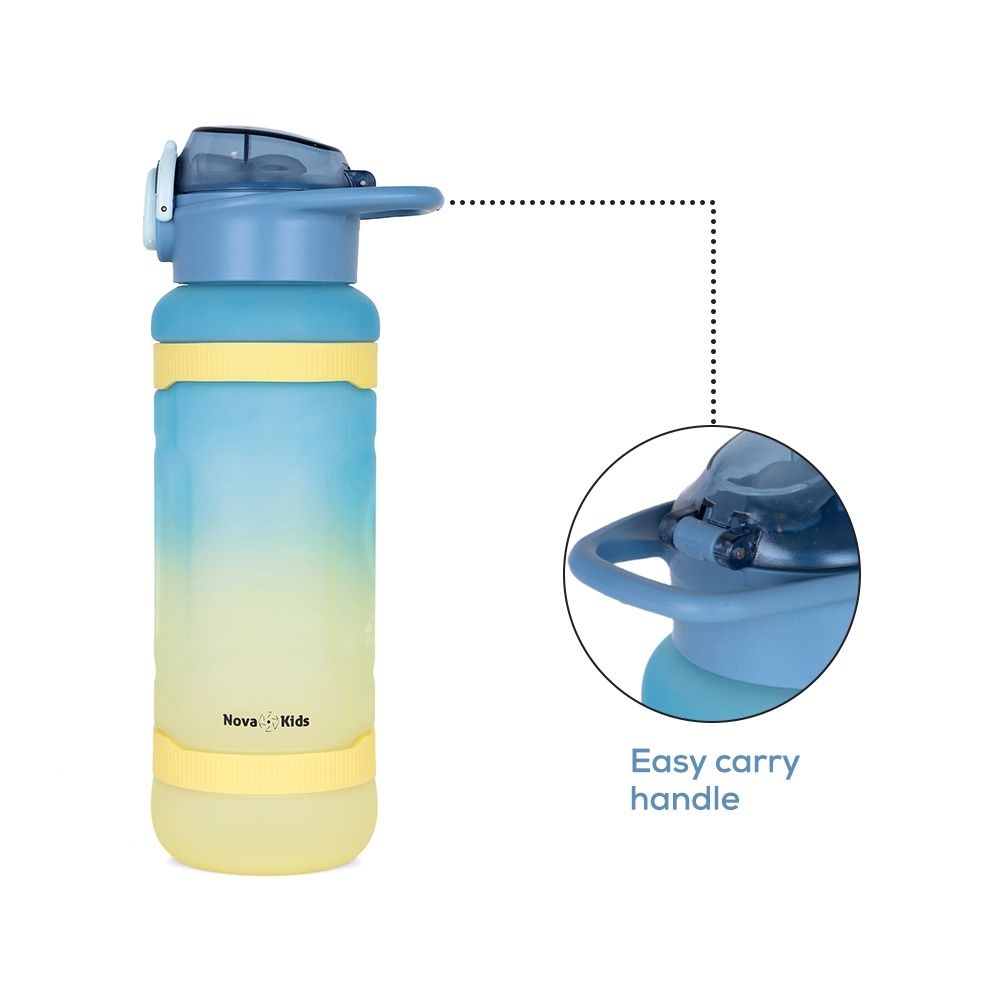 Nova Kids - Water Bottle 1000ml with Straw- Blue