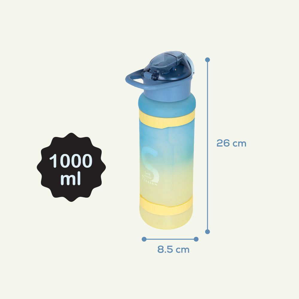 Nova Kids - Water Bottle 1000ml with Straw- Blue