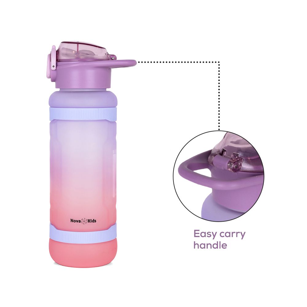 Nova Kids - Water Bottle 1000ml with Straw- Purple