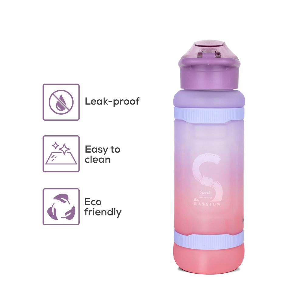 Nova Kids - Water Bottle 1000ml with Straw- Purple