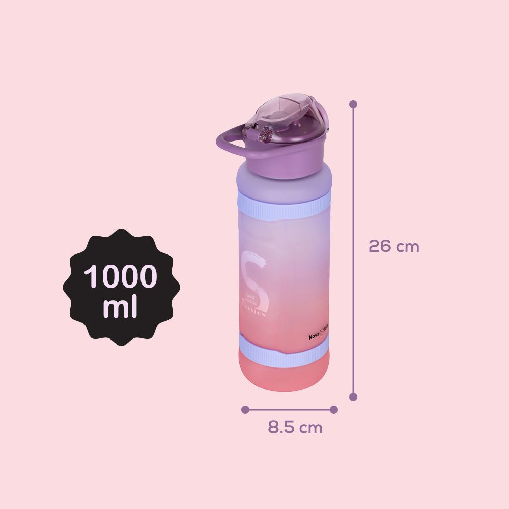 Nova Kids - Water Bottle 1000ml with Straw- Purple