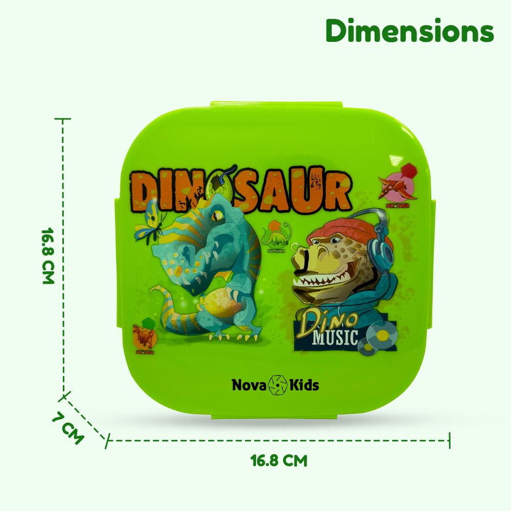 Nova Kids - Square Bento Lunch Box 1000ml - Dino Green