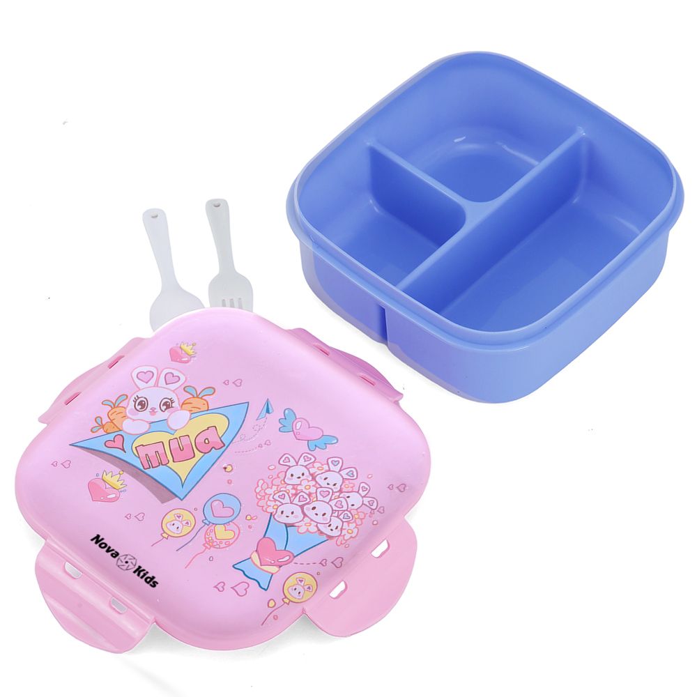 Nova Kids - Square Bento Lunch Box 1000ml - Love Pink