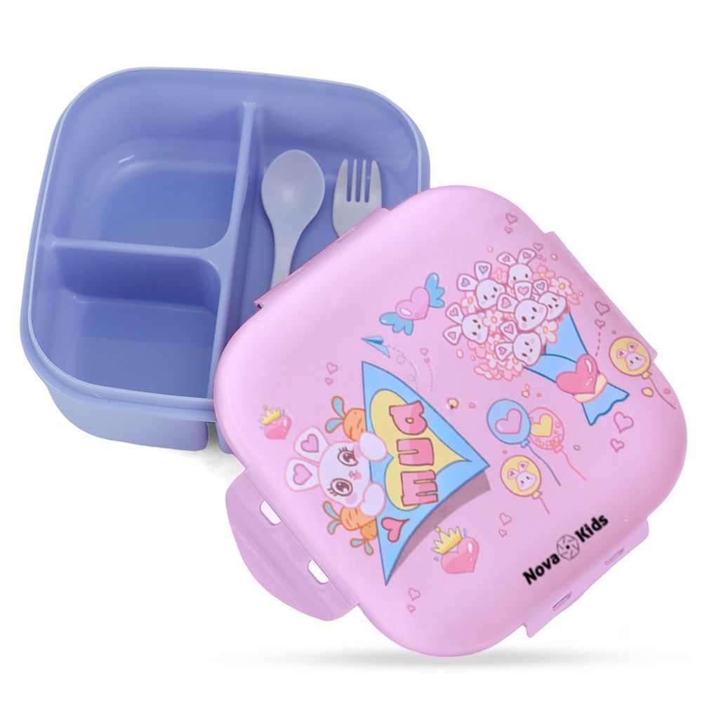 Nova Kids - Square Bento Lunch Box 1000ml - Love Pink