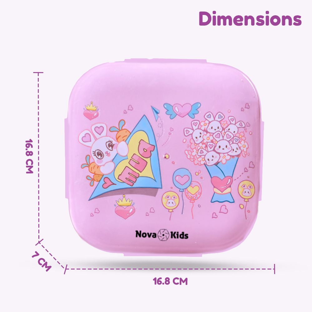 Nova Kids - Square Bento Lunch Box 1000ml - Love Pink