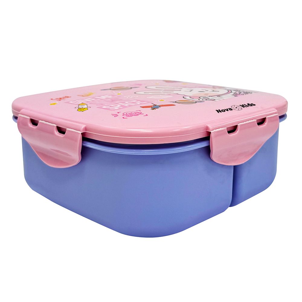 Nova Kids - Square Bento Lunch Box 1000ml - Rabbit Pink