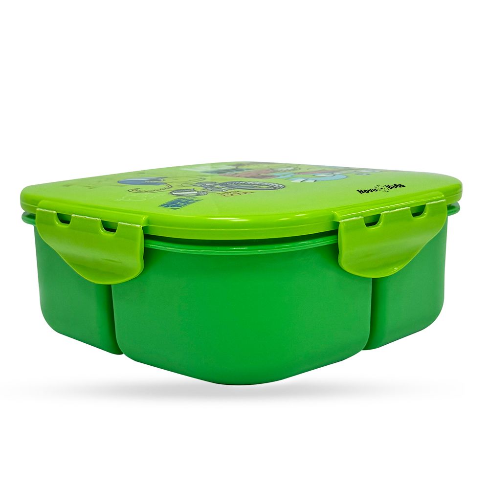 Nova Kids - Square Bento Lunch Box 1000ml - T-Rex Green