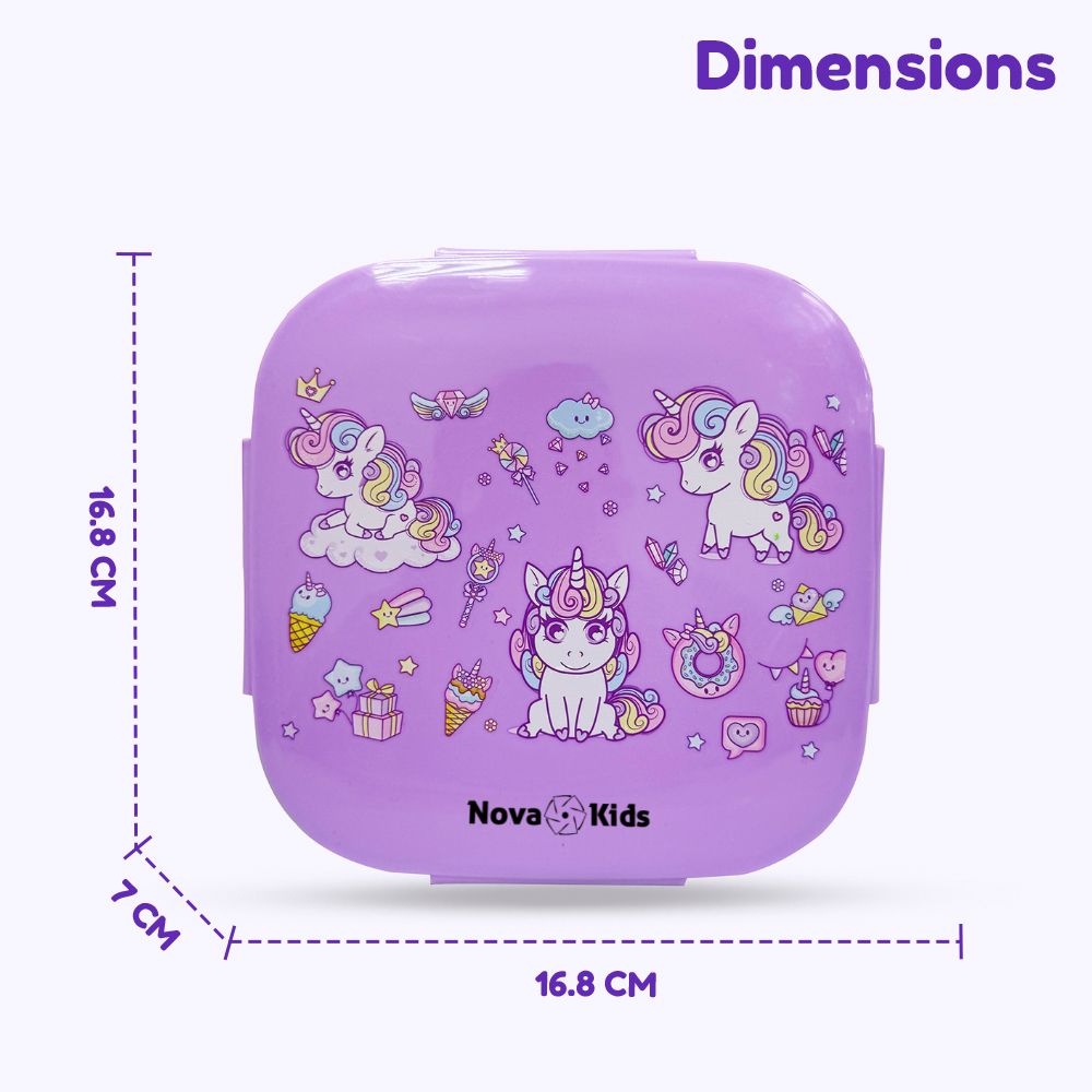 Nova Kids - Square Bento Lunch Box 1000ml - Unicorn