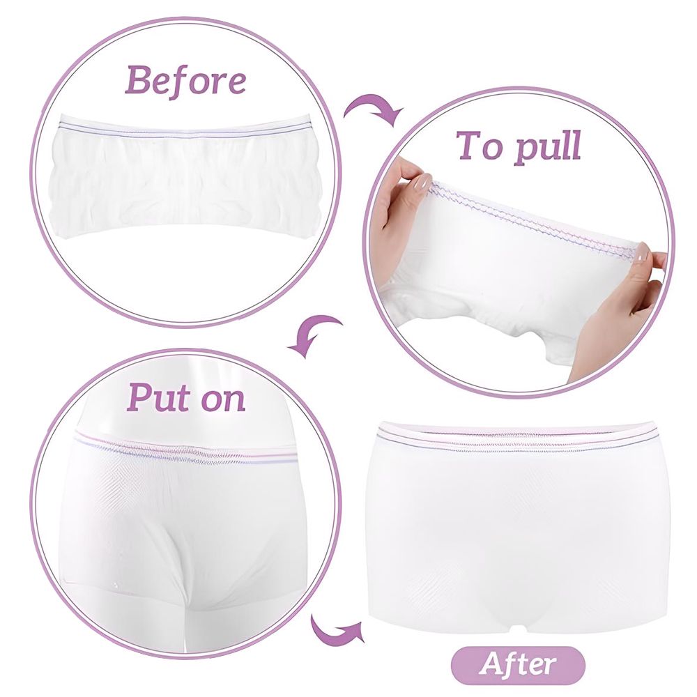 Sunveno - 2pc-Set - Postpartum Mesh Underwear - White - L