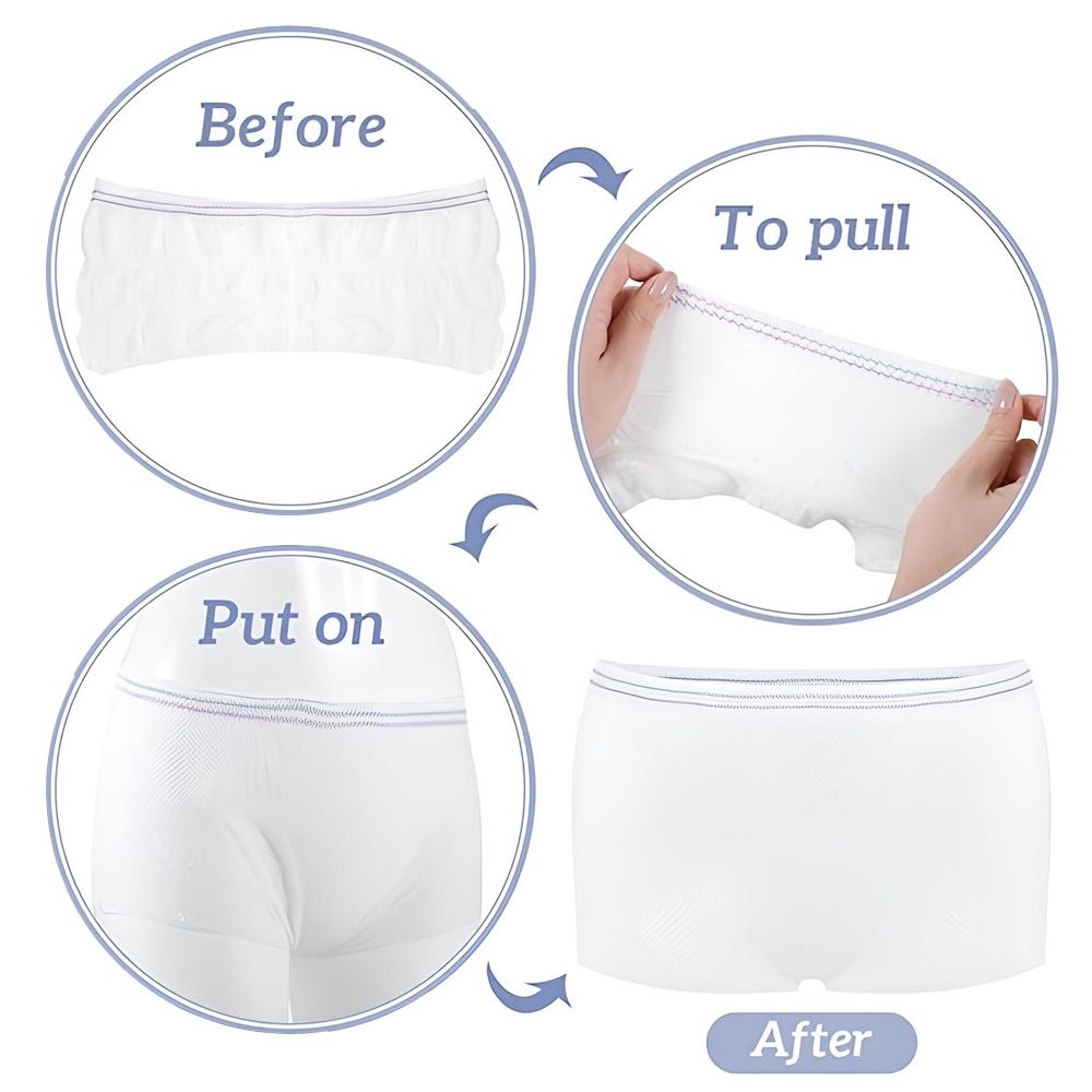 Sunveno - 2pc-Set - Postpartum Mesh Underwear - White - M