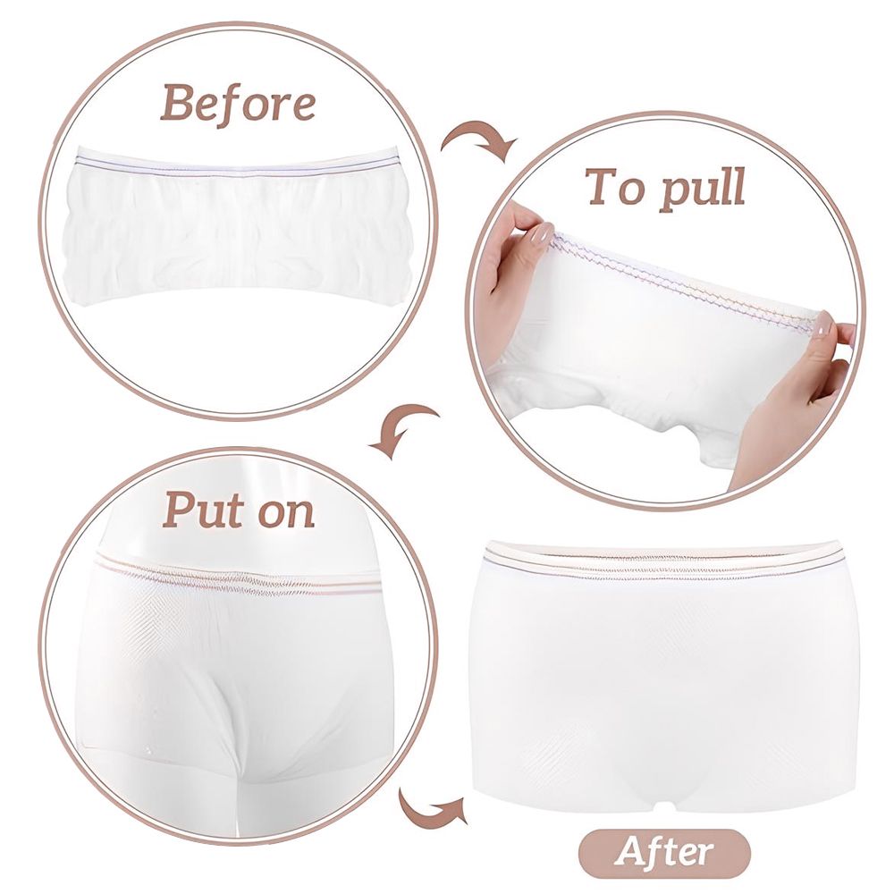 Sunveno - 2pc-Set - Postpartum Mesh Underwear - White - S