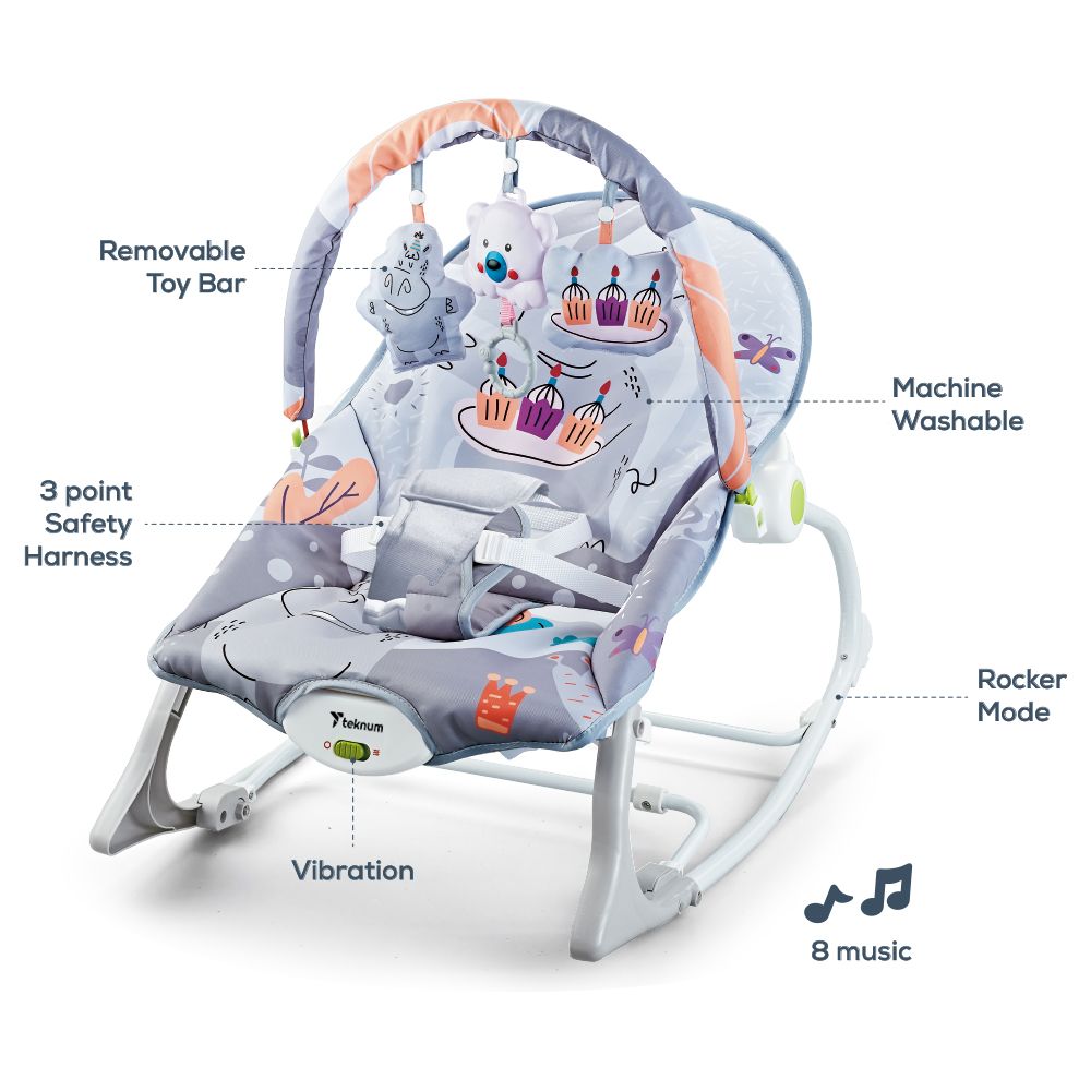 Teknum - 3-In-1 Rocker/Baby Seat/Recliner With Soothing Music