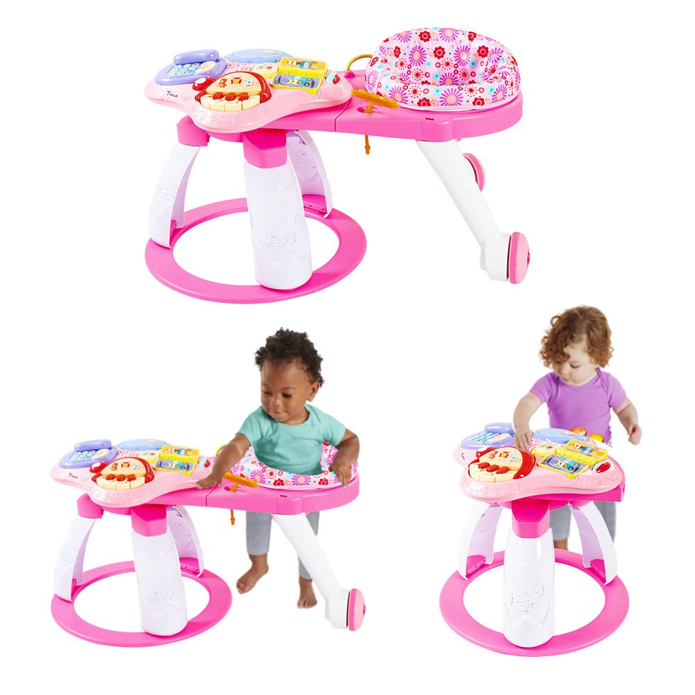 Teknum - 3-in-1 Baby Walker And Activity Center - Pink