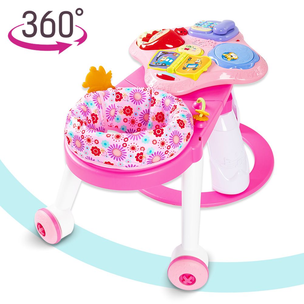 Teknum - 3-in-1 Baby Walker And Activity Center - Pink