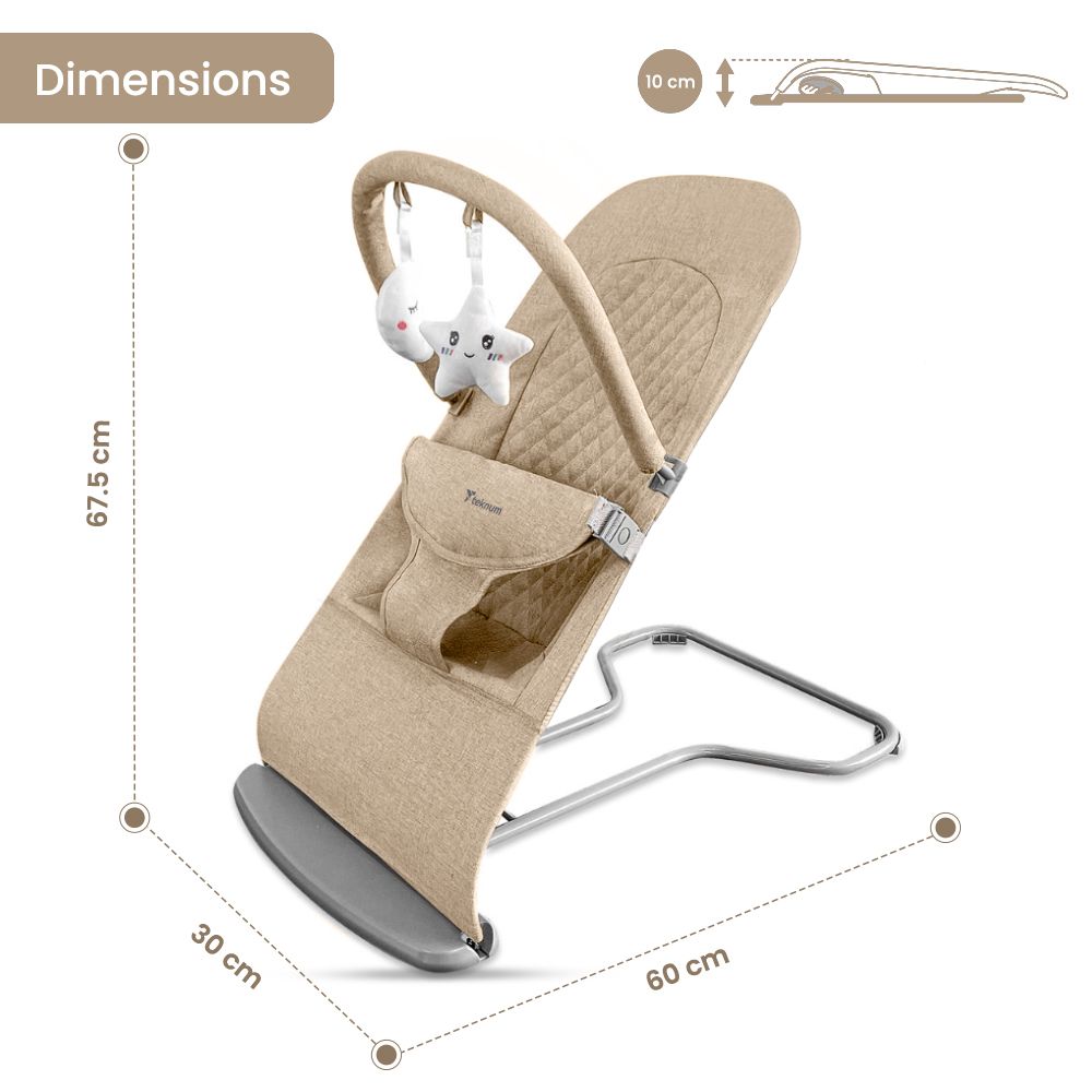 Teknum - 3 Stage Baby Bouncer/ Recliner Seat - Ivory