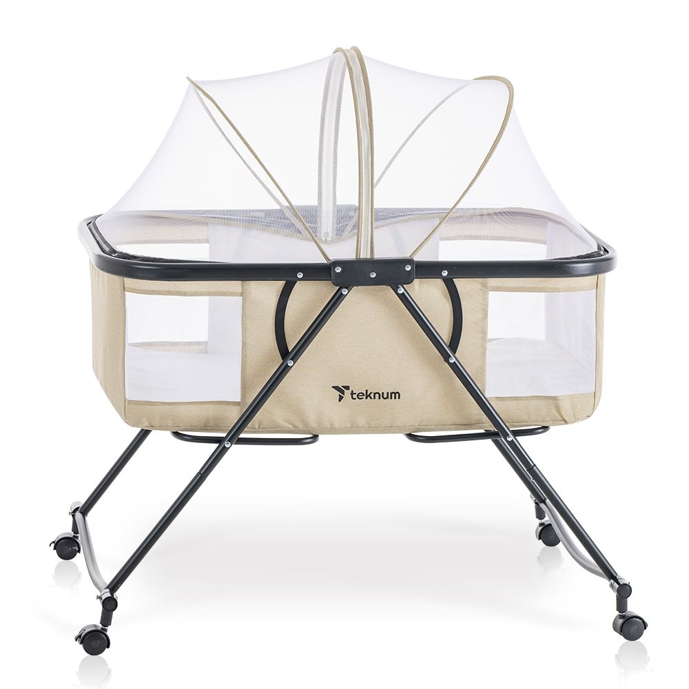 Teknum - 3-in-1 Baby Cot, Cradle With Mosquito Net - Ivory