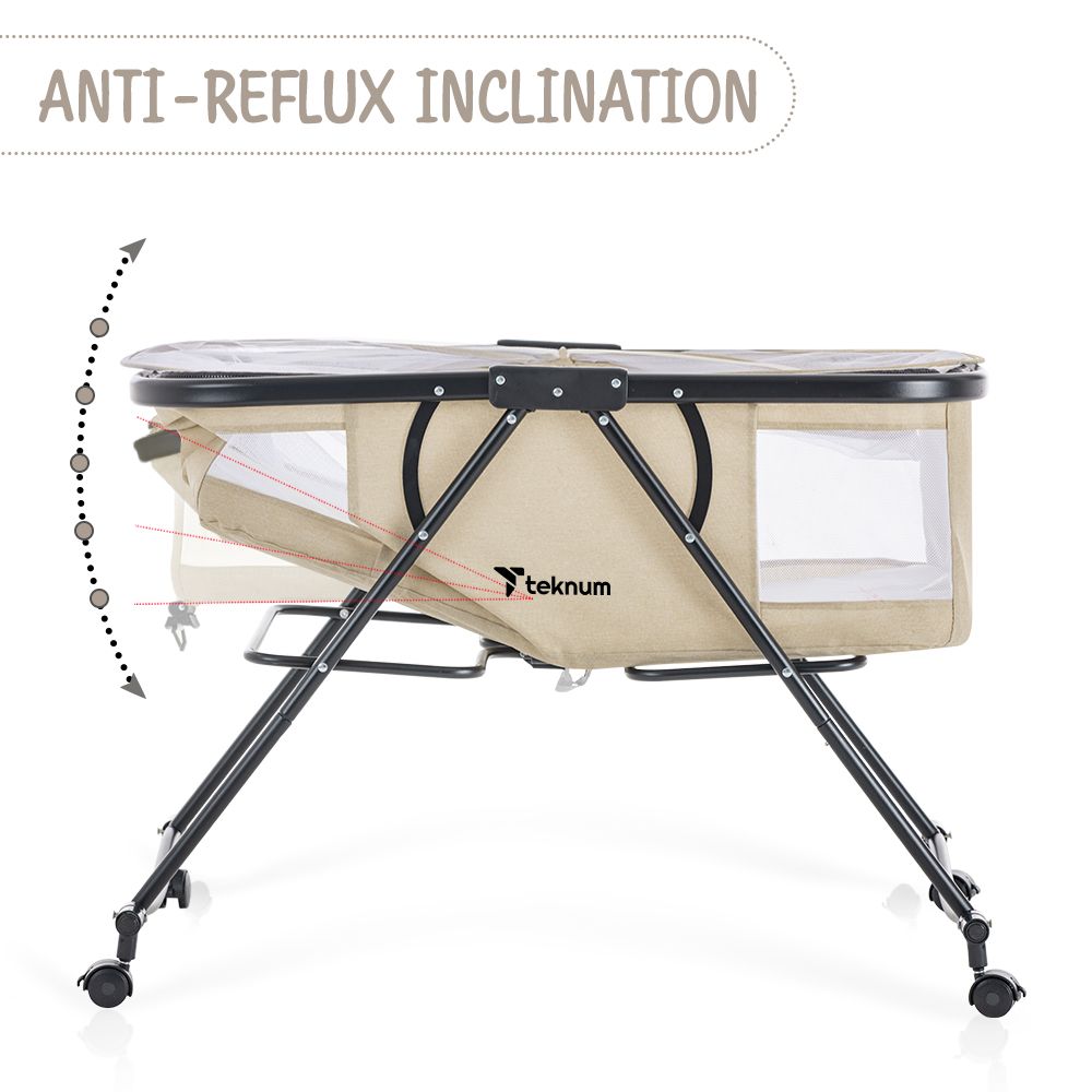 Teknum - 3-in-1 Baby Cot, Cradle With Mosquito Net - Ivory