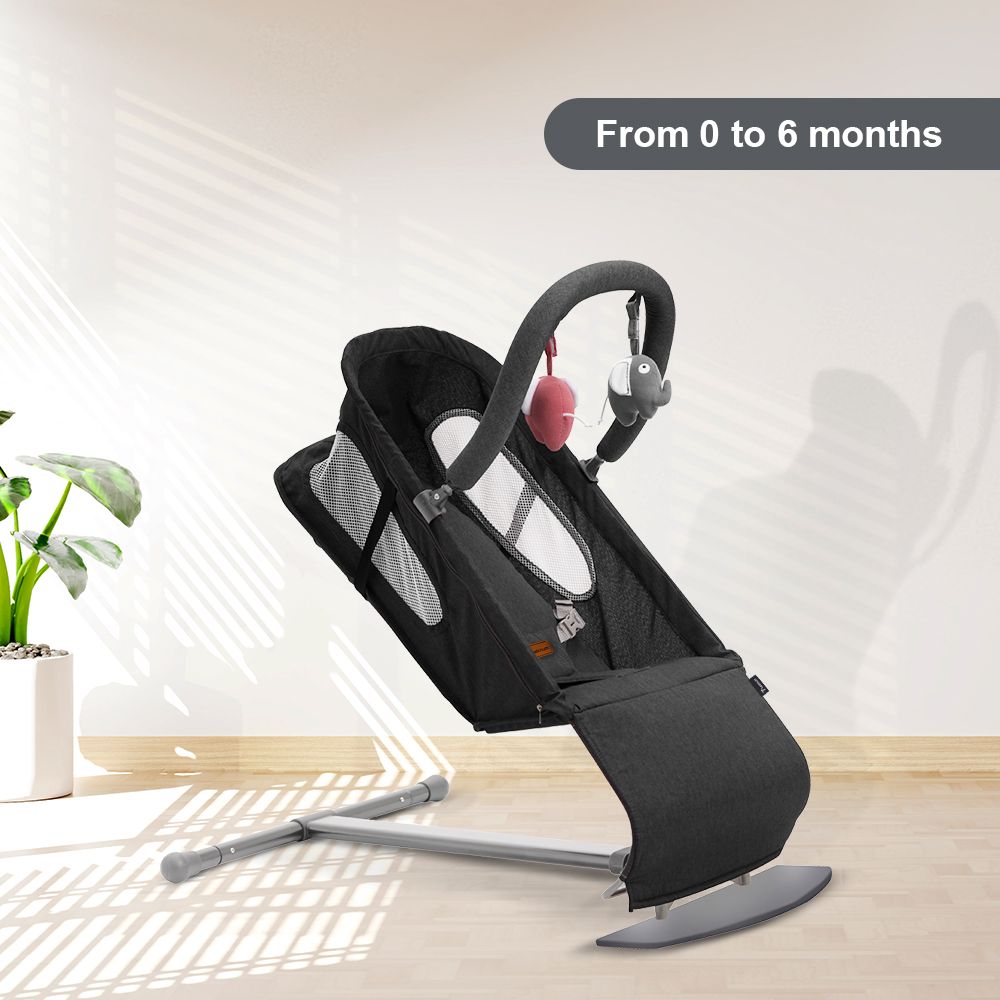 Teknum - Baby Bouncer With Grab Toys - Black