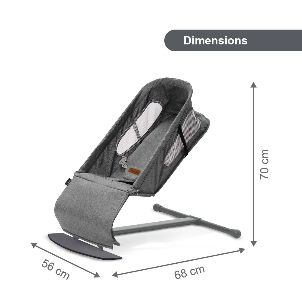 Teknum - Baby Bouncer With Grab Toys - Dark Grey