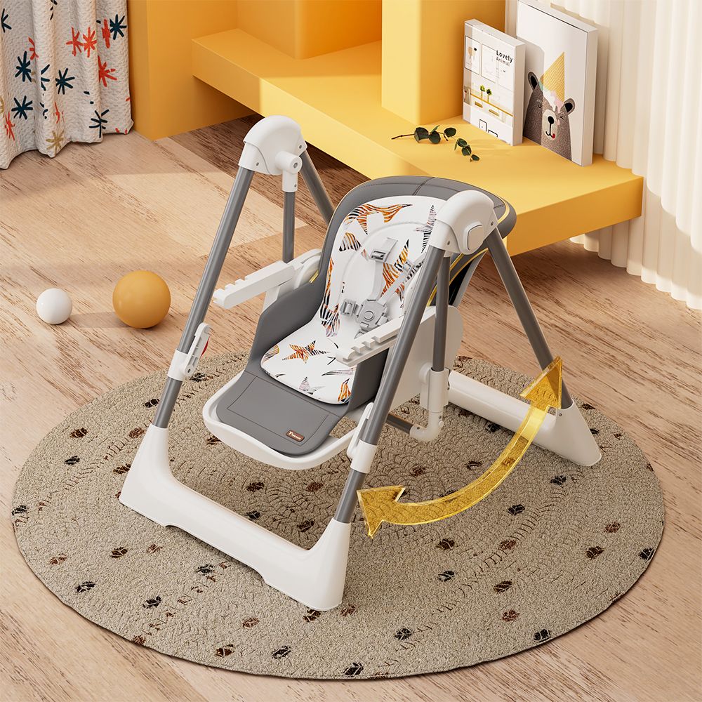 Teknum - 5-in-1 Convertible Swing And High Chair - Grey