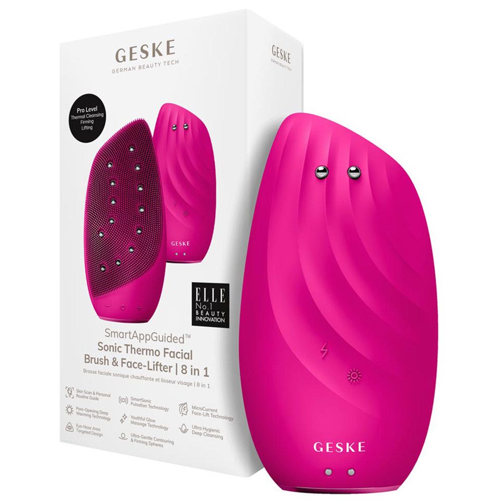 Geske - 8-in-1 Electric Sonic Thermo Facial Brush & Face Lifter - Pink